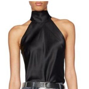 Frame Black Silk Halter Top size L